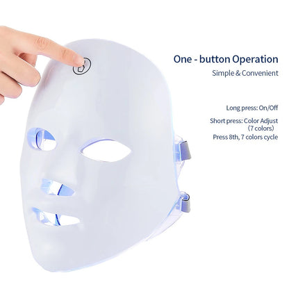 Wireless 7-Color LED Therapy Mask - Professional Anti-Aging Light Treatment