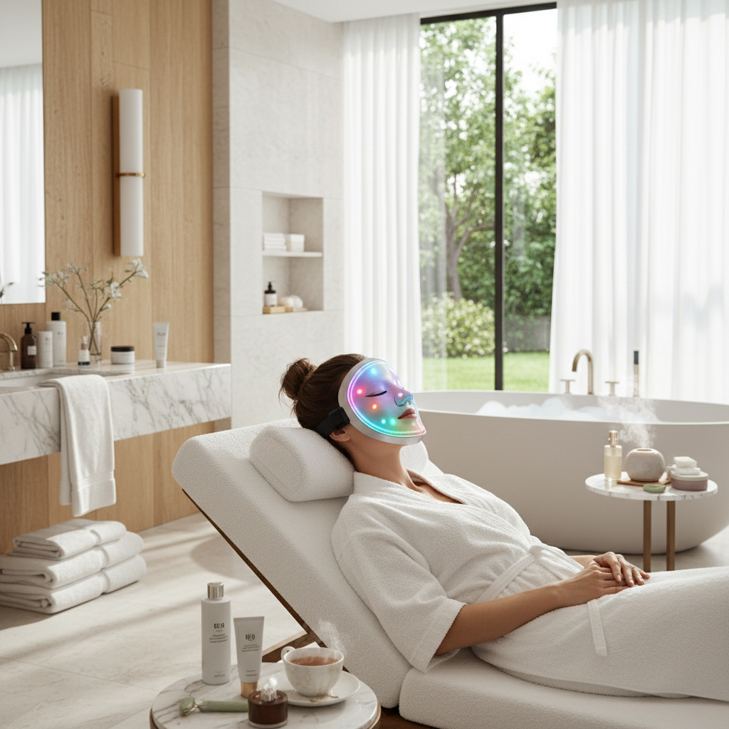 Wireless 7-Color LED Therapy Mask - Professional Anti-Aging Light Treatment