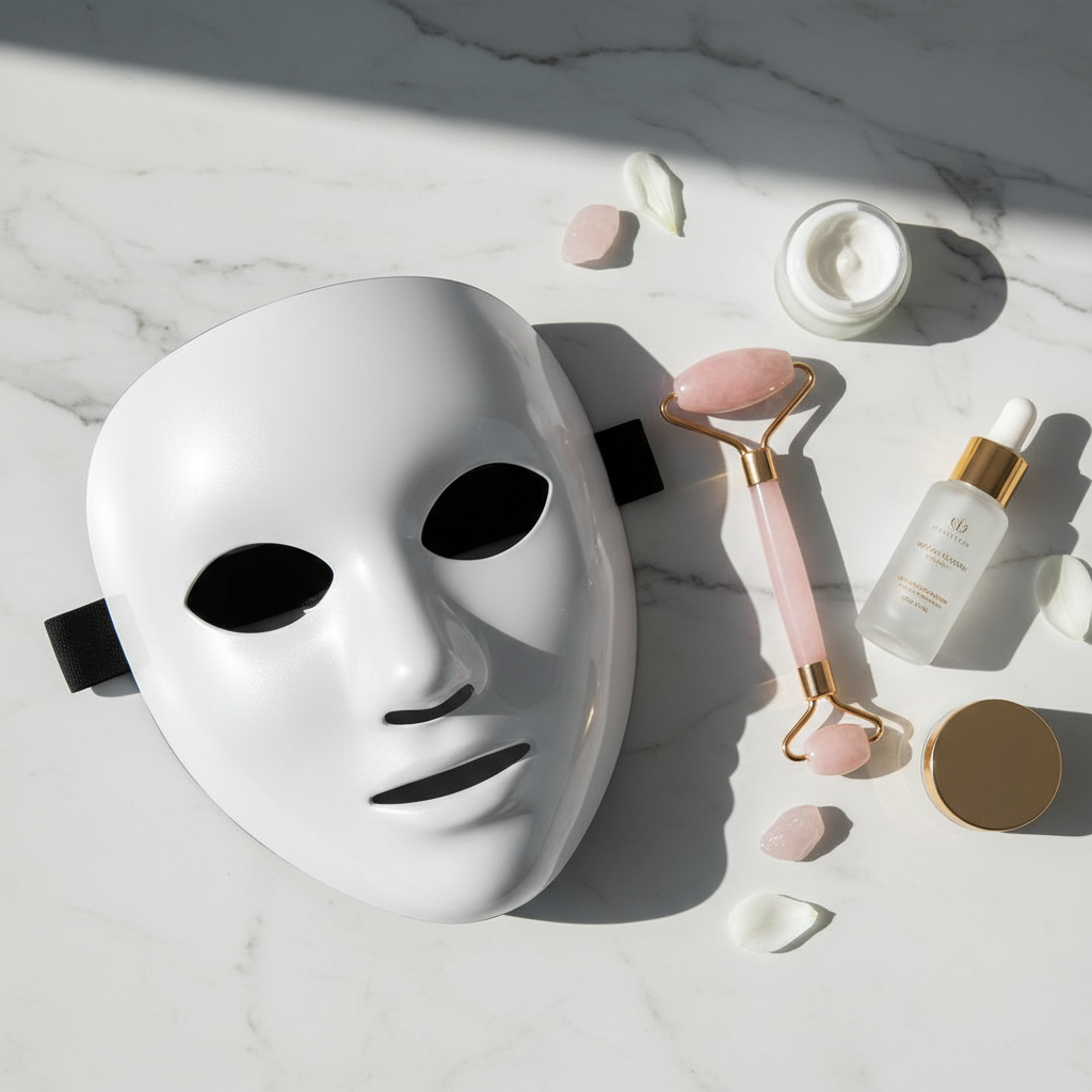 LED Therapy Mask Flat Lay